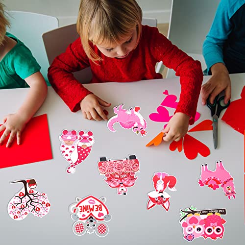 48 Sets Valentines Day Crafts Kit for Kids Valentines Heart Owl Crafts DIY Valentines Tree Ornament Kit Make Your Own Valentines Craft Projects Outus