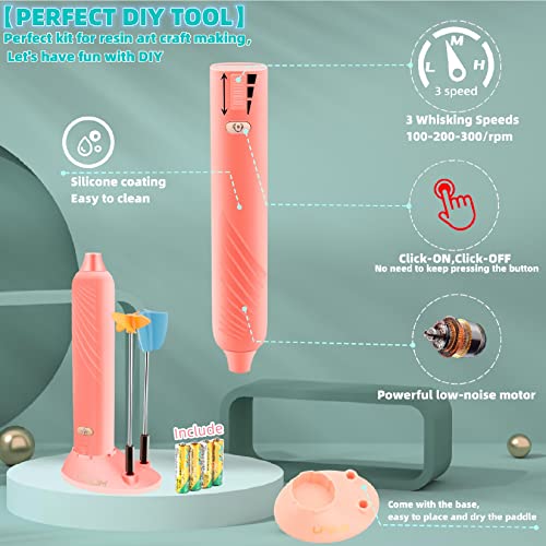 Electric Epoxy Resin Mixer Handheld for Minimizing Bubbles, Resin Stirrer, Silicone Mixing LFSUM
