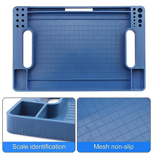 GENHAKON 3 Pieces, Flexible Tool Tray, Rubber Tool Mat Trays, Non-Slip Tool Organizer, Heat and Oil Resistant Rubber, for Automotive and Home Tool GENHAKON
