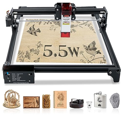Laser Engraver Machine,5.5W Output Power Laser Cutter and Engraver Machine,12V Compressed Spot 10000mm/min,Laser Engraving Area (400×400mm) for DIY LUNYEE