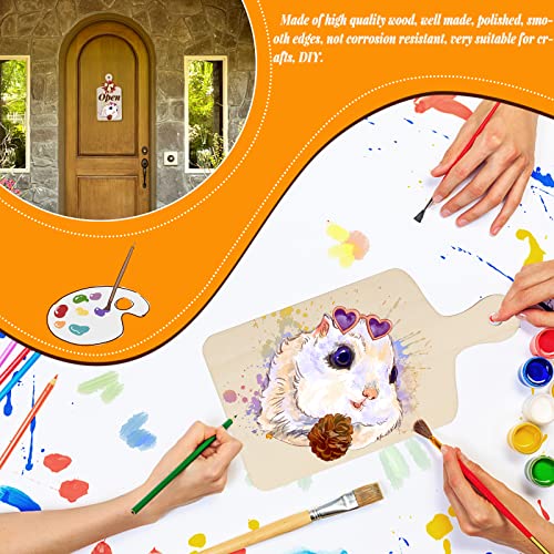 Vmiapxo 16 Pack Unfinished Wood Cutting Board Craft with Handle, Wooden Paddle Cheese Bread Board Set Chopping Board Serving Tray for Craft DIY Vmiapxo