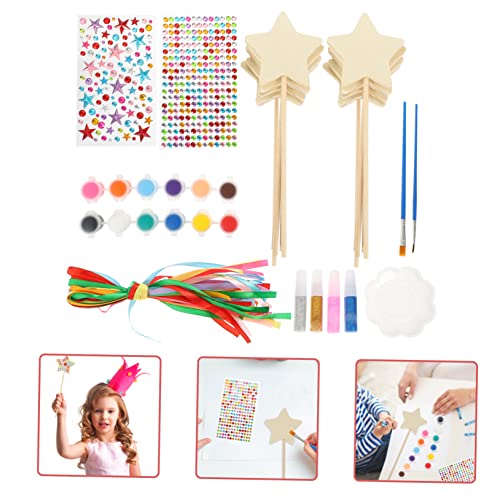 Ciieeo 1 Set Painting Materials Make Your own Fairy Wands Kids Princess Wand Kit DIY Garden Fairy Wands Fairy Wand Kit DIY Art Crafts kit Unfinished Ciieeo