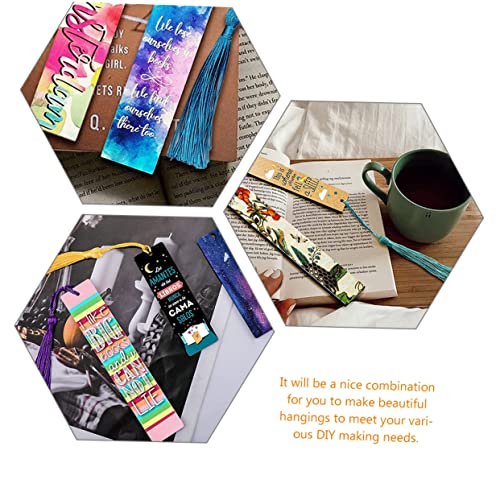 Anneome 1 Set Tassels Blank Bookmark Sublimation Bookmark Tassels Aluminum DIY Bookmark Graduation Sublimation Bookmark Iron on Bookmark Blank Anneome