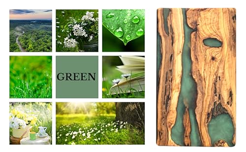 DESIGNIUM Handmade Olive Wood Cheese Board with Resin, Charcuterie Boards & Serving Tray, Wooden Epoxy Serving Board, Chopping and Cutting Board for Designium