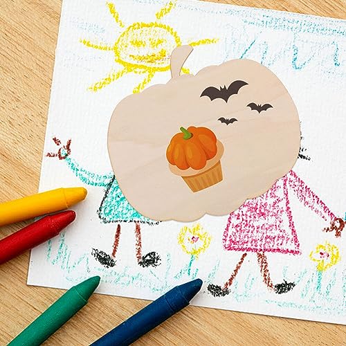 Wooden 4pcs Wooden Pumpkin Cutout Unfinished Thanksgiving Pumpkin Wooden Decorations Halloween Blank Craft Pumpkin Ornaments for DIY Halloween Yardwe