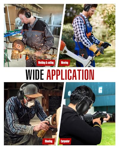 Copkim 12 Pcs Hearing Protection Ear Muffs NRR 28dB Noise Reduction Headphones Shooting Ear Protection Earmuffs(Black) Copkim