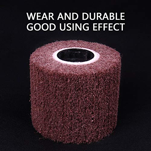 Flap Burnishing Wheel - Atoplee 120x100mm 80 Grit Non-Woven Abrasive Polishing Flap Burnishing Wheel for Wire Drawing Metal Iron Aluminum Polishing ATOPLEE