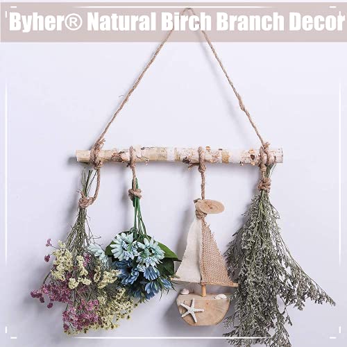 BYHER 15-Inch White Birch Logs for Decoration - Decorative Farmhouse Home Wall Hanging Decor (15 Inch) BYHER