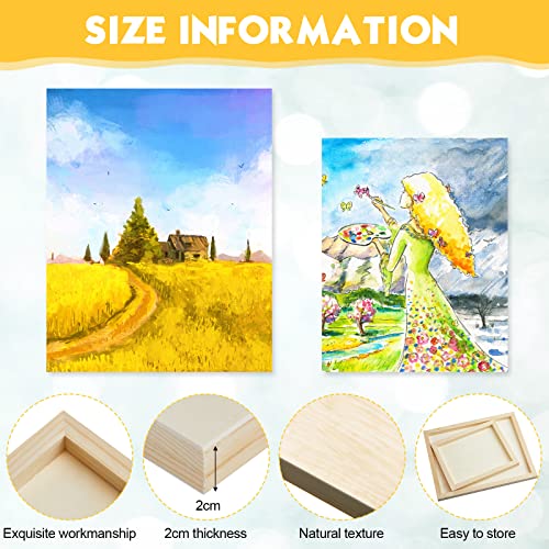 16 Pack Unfinished Wood Canvas Boards Blank Wooden Painting Panels Bulk for Deep Cradle Boards Painting Drawing Pouring Arts, Crafts, Paints and More Tuanse