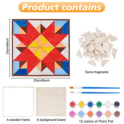 WEBEEDY DIY Barn Quilt Painting Kit Unfinished Wood Barn Quilt Kit Barn Quilt Square Wooden Sign Abstract Geometric Wood Panels Modern Art Bohemian WEBEEDY