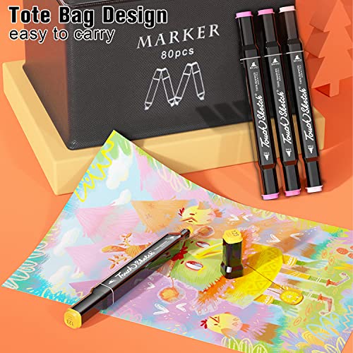 Tommax 120 Colors Dual Tip Alcohol Markers, Sketch Markers Set for Kids Adults Artists Painting, Coloring, Sketching, Multicolor