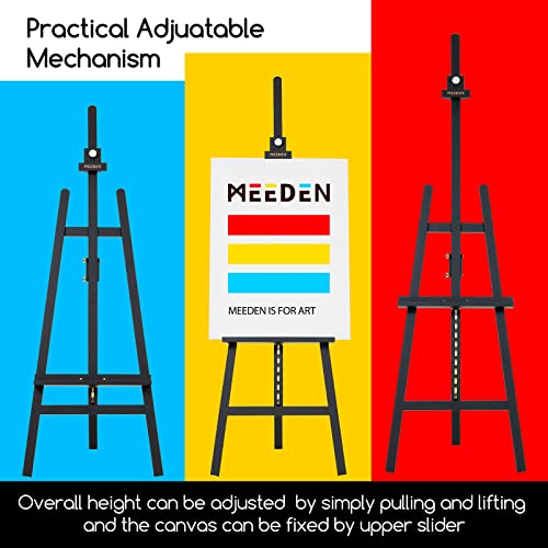 MEEDEN Wooden Art Easel for Painting and Display, Studio Artist Heavy Duty Easel Stand for Adults, Adjustable Angle and Height 57" to 76"H, Holds MEEDEN
