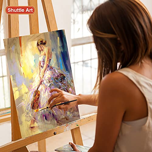 Shuttle Art 18 Colors Acrylic Paint Bottle Set (250ml/8.45oz), Rich Pigmented Bulk Painting Supplies for Artists, Beginners and Kids on Rocks Crafts Shuttle Art