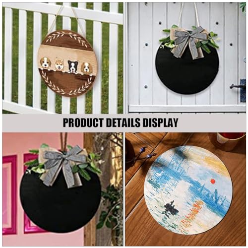 VILLCASE Unfinished Wooden Circles 24pcs Round Wooden Discs Blank Slices for DIY Crafts Door Hanger Sign Painting Christmas Decor 10cm VILLCASE