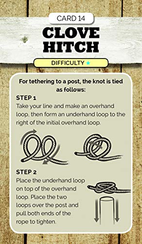Essential Knots Kit: Includes Instructional Book, 48 Knot Tying Flash Cards and 2 Practice Ropes WoodArtSupply