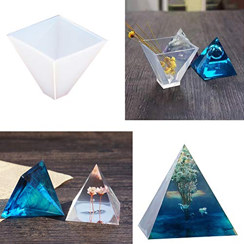 EuTengHao 18Pcs DIY Silicone Resin Casting Molds Tools Set Includes 6 Resin Casting Molds Large Clear Silicone Molds 2 Measurement Cup 10 Wood Sticks EuTengHao