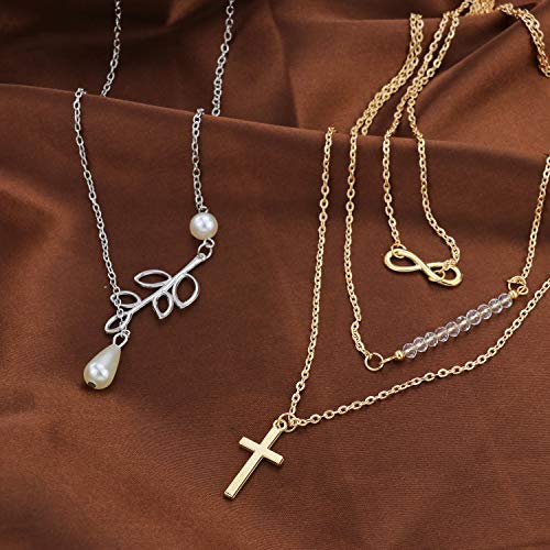 AROIC 20 PCS Pendant Necklace with 14 PCS Gold,6 PCS Sliver,20 styles of necklaces for Women Girls Jewelry Fashion and Valentine Birthday Party Gift AROIC