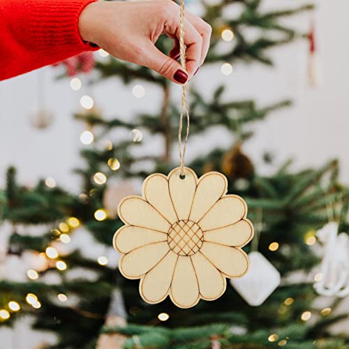 Bee Decor 80 Pcs Unfinished Wooden Cutouts Flower Bee Mushroom Butterfly Blank Wood Slice Blank Wooden Paint Crafts for DIY Crafts Home Decoration ABOOFAN