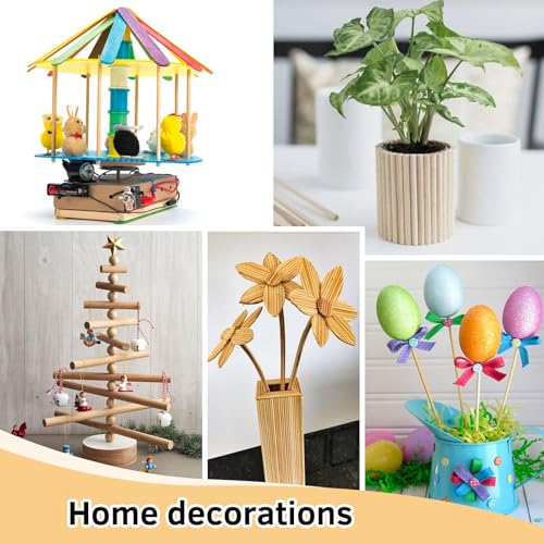 ONUPGO 6 PCS Dowel Rods Wood Sticks 1" X 12" Wooden Dowel Rods for Craft Round Natural Wood Crafts Unfinished Hardwood Sticks for Arts,DIY, Tiered ONUPGO