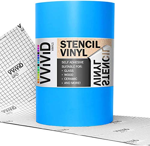 VViViD Blue Stencil Vinyl Masking Film with Anti-Bleed Technology (12" x 6ft) VViViD
