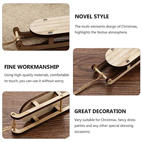 BESPORTBLE 3pcs Wooden Mini Sleighs Unfinished Christmas Tabletop Sleighs Miniature Sled Figurine Ornament for DIY Craft Dollhouse Fairy Garden Decor BESPORTBLE
