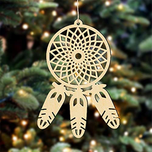 VOSAREA 30Pcs Wooden Dreamcatcher Wood Cutout Shapes Craft Shaped Embellishments Dream Catcher Wood Slices Handmade Labels Wood Log Slices Hanging VOSAREA
