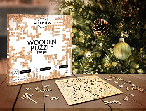 WOODSTERS Mind Bending Wooden Jigsaw Puzzle - Best Gift for Adults and Kids - Aztec Labyrinth - Expert Level Challenging Puzzle for Adults - 130 WOODSTERS