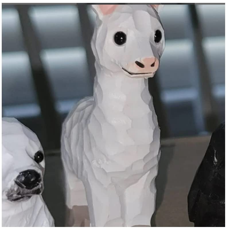 Selsela Llama Figurine Statue Alpaca Miniature Small Animal Party Decor Wood Art Sculpture Selsela