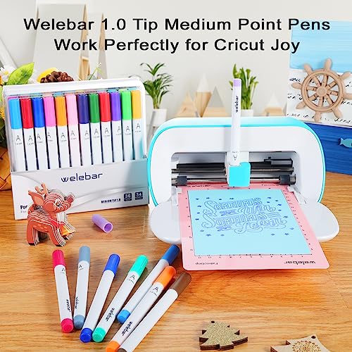 Welebar 1.0 Tip Medium Point Pens for Cricut Joy/Xtra, 36 Pack Assorted Marker Pens for Drawing, Writing, Compatible with Cricut Joy Machines Welebar