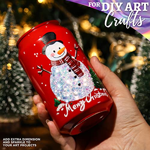 LEOBRO Glitter, Fine Glitter and Chunky Glitter, 32 Jars Craft Glitter Powder Holographic Glitter Resin Glitter for Crafts, Halloween Christmas Body LEOBRO