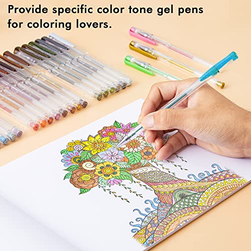 Shuttle Art 60 Pack Earth Tone Gel Pens, 30 Brown Earth Tone Gel Pens with 30 Refills for Adults Coloring Books Journaling Drawing Nature, Shuttle Art