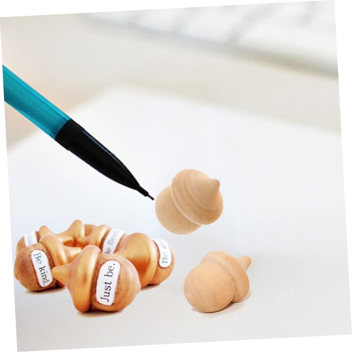 COHEALI 60 Pcs Wood Shapes for Painting Blank Peg Doll Driftwood for Crafts Xmas Wood Peg Wood Peg Doll Unfinished Wood Acorn Cutouts Christmas Peg COHEALI