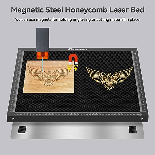 Dofiki Honeycomb Laser Bed 400x400mm Magnetic Steel Honeycomb Working Table for Laser Engraver, Honeycomb Panel with Metal Tray for Laser Cutting Dofiki