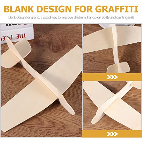 STOBOK 20pcs DIY Wood Planes Blank Painting Plane Wooden Airplane Craft Kits Unfinished Assemble Airplane Models Handicraft Plane Toy for Kids STOBOK