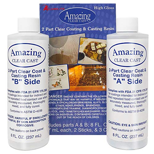 Amazing Clear Cast Epoxy Resin Kit Deep Pour Epoxy Resin by Alumilite, 20x Disposable Plastic Resin Mixing Cups, Pixiss Mixing Sticks Bundle GrandProducts Art Bundles