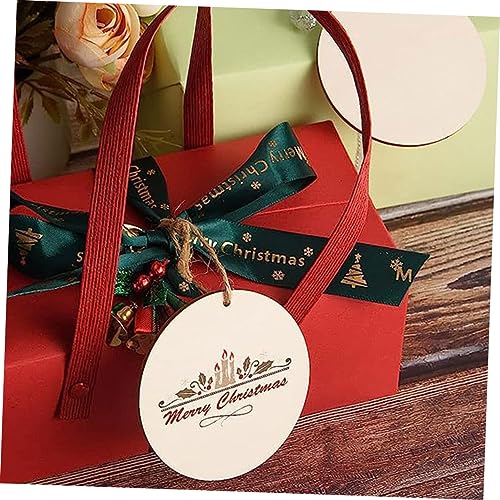 BESPORTBLE 1 Set Oval Wood Crafts Wooden Pieces Unfinished Wood Slices Label DIY Wood Cutouts with Hole Wood Chips Decorations Rope Blank Wood Slices BESPORTBLE