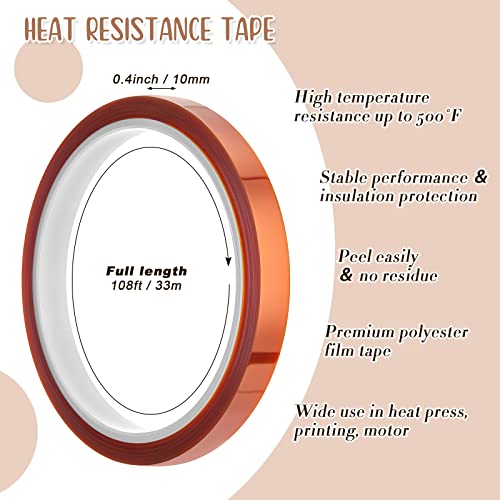 Leumoi 18 Pieces Teflon Sheets for Heat Press 12 x 16 Inch, T Shirt Alignment Ruler and Heat Resistant Tape 0.4 Inch x 36 yd and PVC Tape Measure Set Leumoi