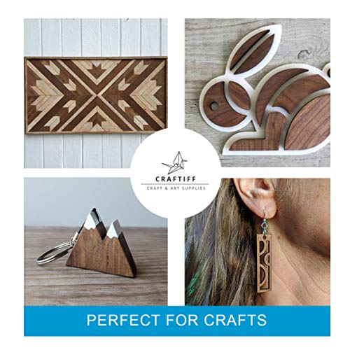 Walnut Wood Sheets Thin Lumber, Black Dark Unfinished Board for Crafts - Pack of 5 by Craftiff Craftiff