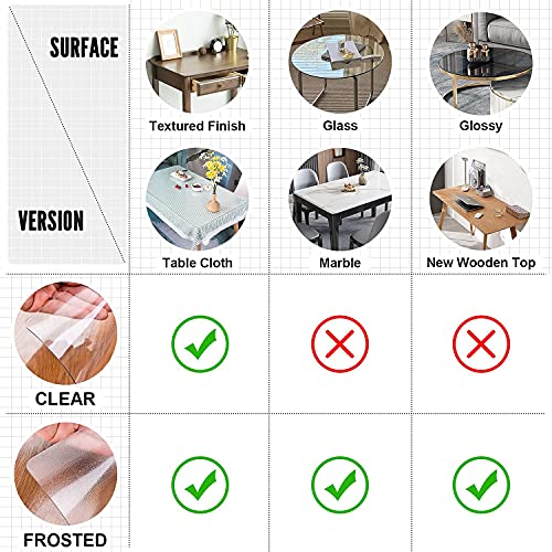 LovePads 1.5mm Thick 24 x 48 Inch Clear Table Cover Protector, Clear Table Protector, Plastic Table Cover, Dining Table Protector, Desk Protector Mat LovePads