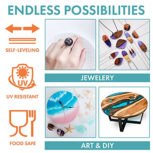SmartArt Epoxy Resin 16 oz Kit | Easy to Use, Crystal Clear, Super Glossy, Durable, UV Resistant | for Arts & Crafts, Jewelry, Tabletops, Casting East Coast Resin