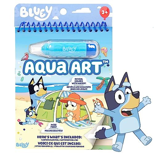 Horizon Group USA Bluey Aqua Art - Reusable Water Reveal Activity Pages With Water Pen for No-Mess Drawing and Coloring Horizon Group USA