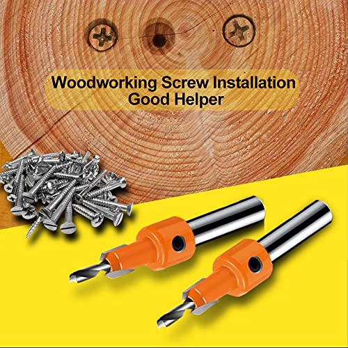 ASNOMY 10Pcs Wood Countersink Drill Bit Set, 5Pcs Countersink Drill Bit with 5Pcs Extra Pilot Drill bit, Tapered Drill Bits with 5/16" Round Shank, ASNOMY