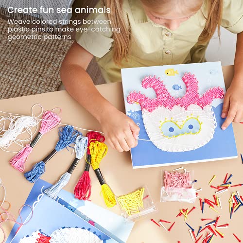Arteza Kids String Art Kit, Set of 5 Sea Animal Designs, Plastic Pushpins, Art Supplies for Kids Craft Projects and Free Time Activities Arteza Kids