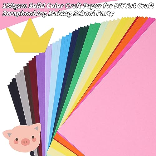 Colored Cardstock Bulk 300 sheets, 8.5” x 11” Cardstock Paper Set, 20 Assorted Colors Construction Paper,180 GSM Card Stock Printer Paper Oleitodh