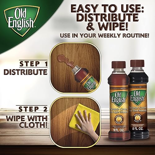 Old English 75144 Scratch Cover For Dark Woods, 8oz Bottle, Wood Polish Old English