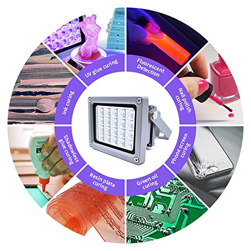 FASTTOBUY UV Resin Curing Light 405nm for SLA/DLP 3D Printer Solidify Photosensitive Resin with 20W Power FASTTOBUY