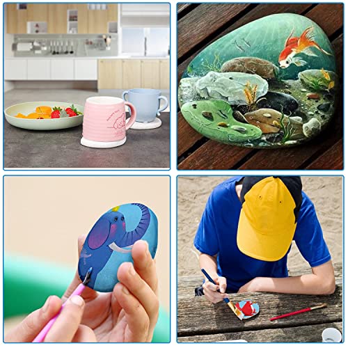 Lulonpon 12 Pieces Large Painting Rocks, 3-4 Inches White Rocks for Painting,Smooth Rocks Bulk,Flat Rocks,Natural Smooth Surface Arts and Crafting Lulonpon