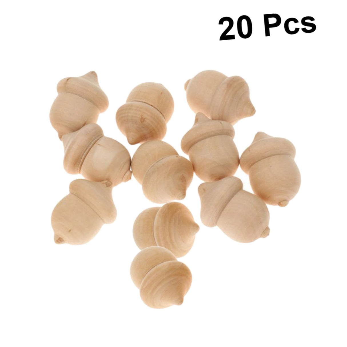 COHEALI 60 Pcs Wood Shapes for Painting Blank Peg Doll Driftwood for Crafts Xmas Wood Peg Wood Peg Doll Unfinished Wood Acorn Cutouts Christmas Peg COHEALI