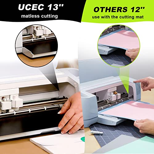 UCEC Black Removable Vinyl for Cricut Maker 3 Cricut Explore 3, Matless Cutting 13'' × 15 ft Matte Black Adhesive Vinyl Roll for Stickers Decals DIY UCEC