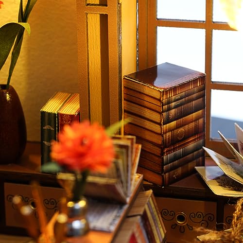 DIY Miniature Dollhouse Kit, Tiny House Model with LED Light, Dust Proof Cover, 3D Wooden Puzzle for Adults, Creative Handmade Crafts Home Decor Hallisun
